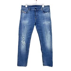 DIESEL SLEENKER Denim 086AT Stretch SLIM SKINNY Distressed Jeans Size W36 L32